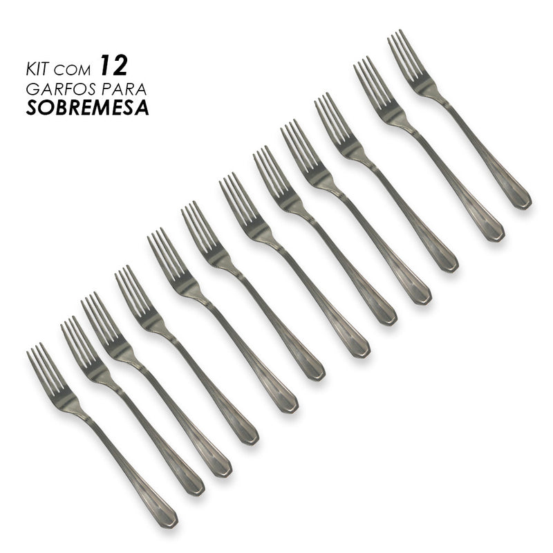 Garfo para Sobremesas - Kit com 12 unidades