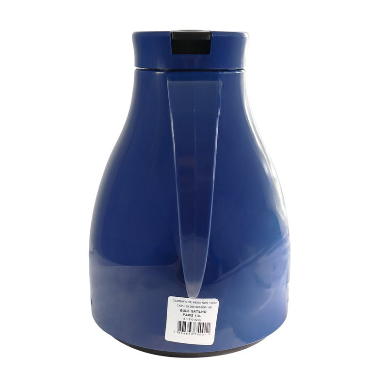 Garrafa Térmica Bule com Gatilho 1 Litro - Azul