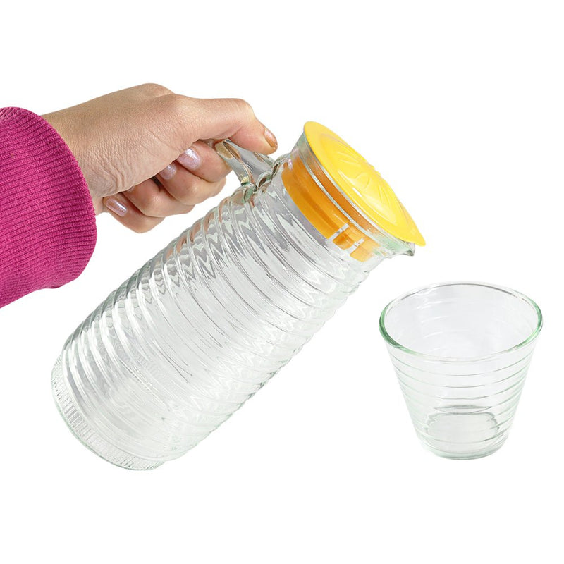 Conjunto Jarra de 800ml com 4 Copos de 220ml de Vidro